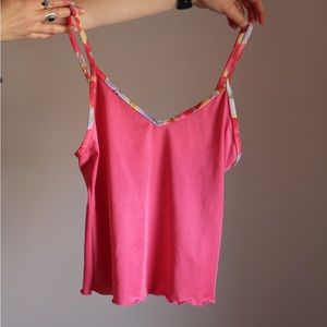 Gloria Vanderbilt pink tank top with printed edges